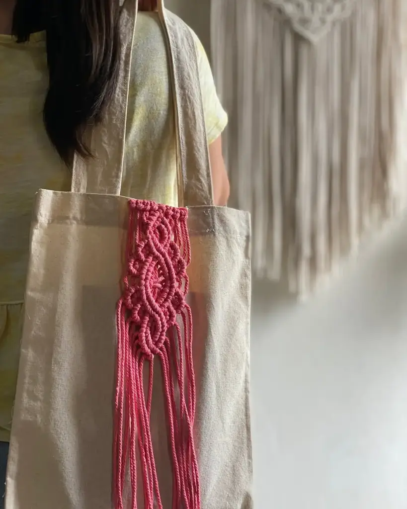 «Snowbag» | Totebag con macramé