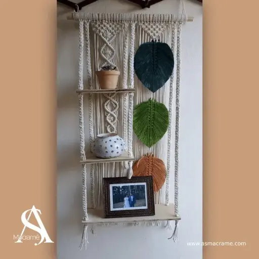 «Amaoto» | Tapíz de macramé con repisa